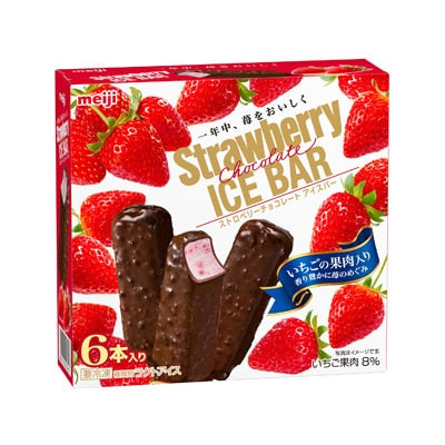 Meiji Strawberry Chocolate Ice Bar - 6/47ML